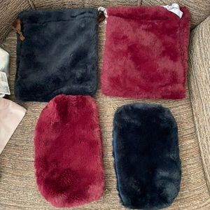 Cute furry drawstring and zipper bags bundle (any two pieces)